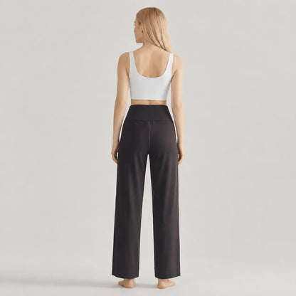 Women's Straight Leg Yoga Pants - Stretch Pull-On Pants