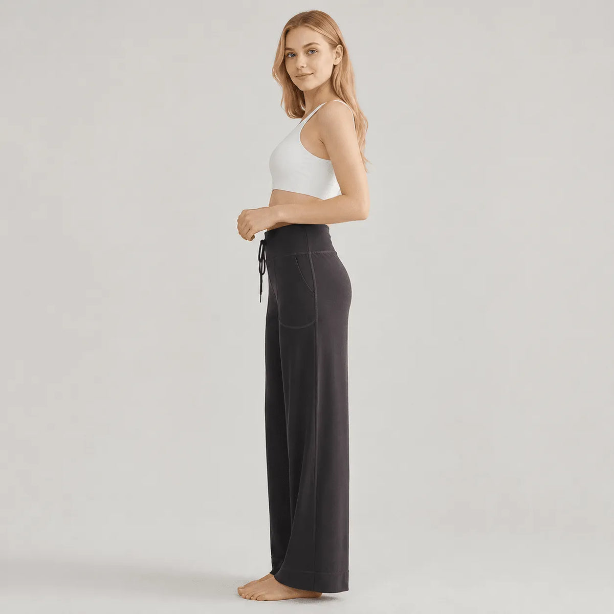 Women's Straight Leg Yoga Pants - Stretch Pull-On Pants