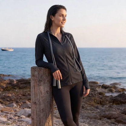 Women's UPF 50+ Sun Protection Jacket - Lightweight Cooling Hiking Shirt with Thumbholes